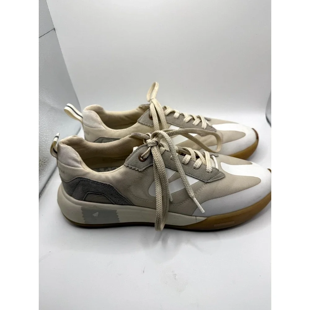 Tretorn‎ Volley Womens 10 M Sneaker White Taupe Leather Low Top Lace Up Shoes